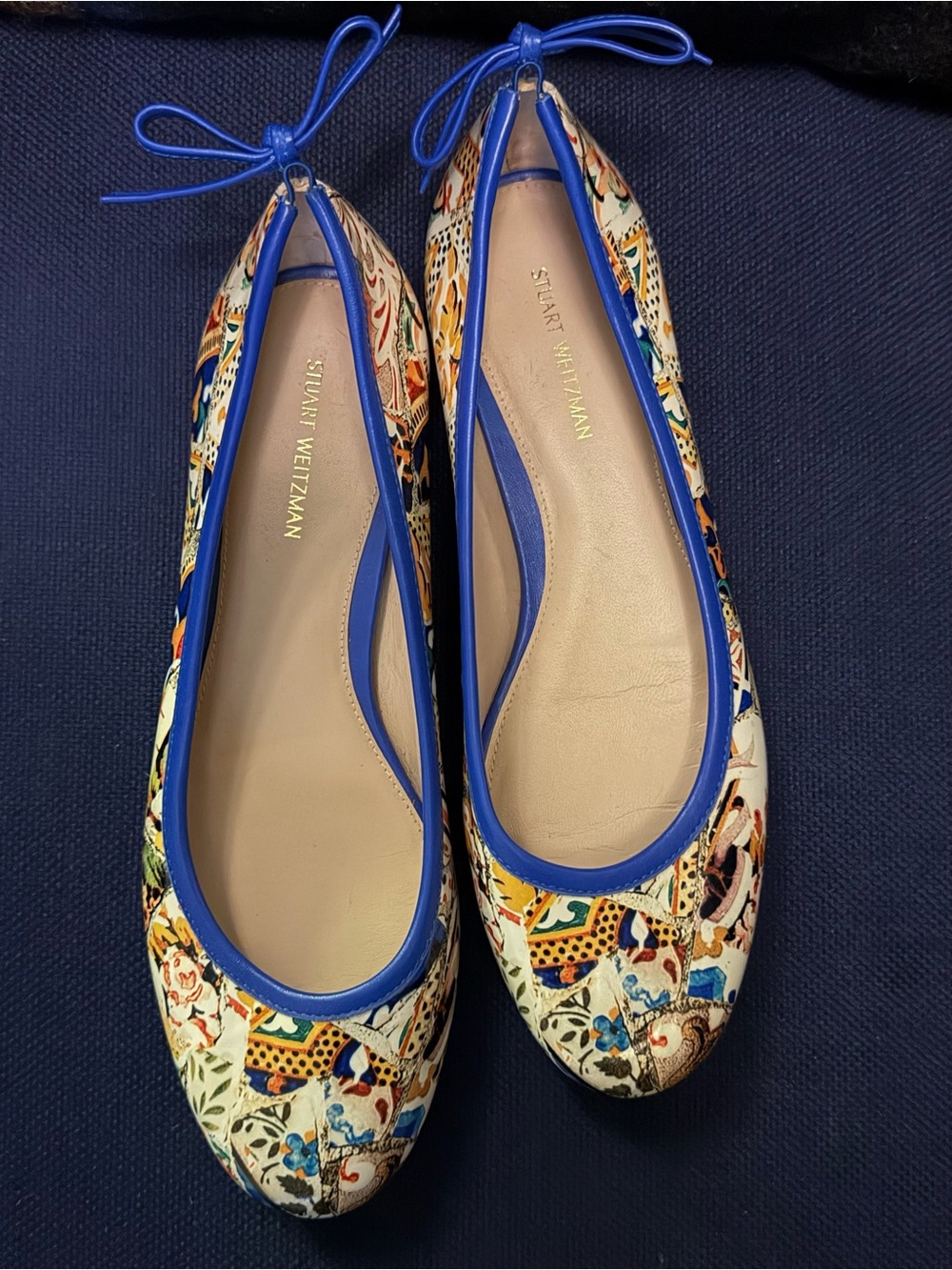 Stuart Weitzman new patent lather ballerina flats size 7